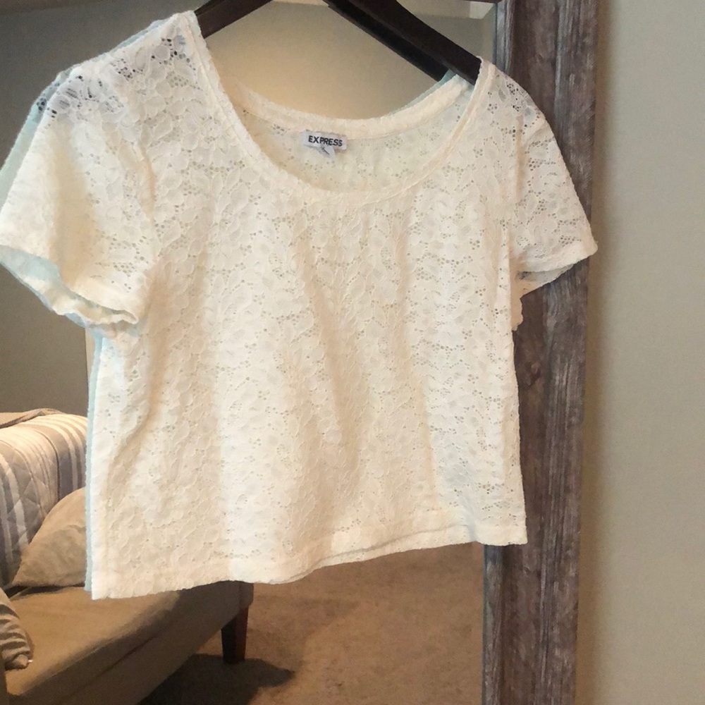 Floral White Crop Top